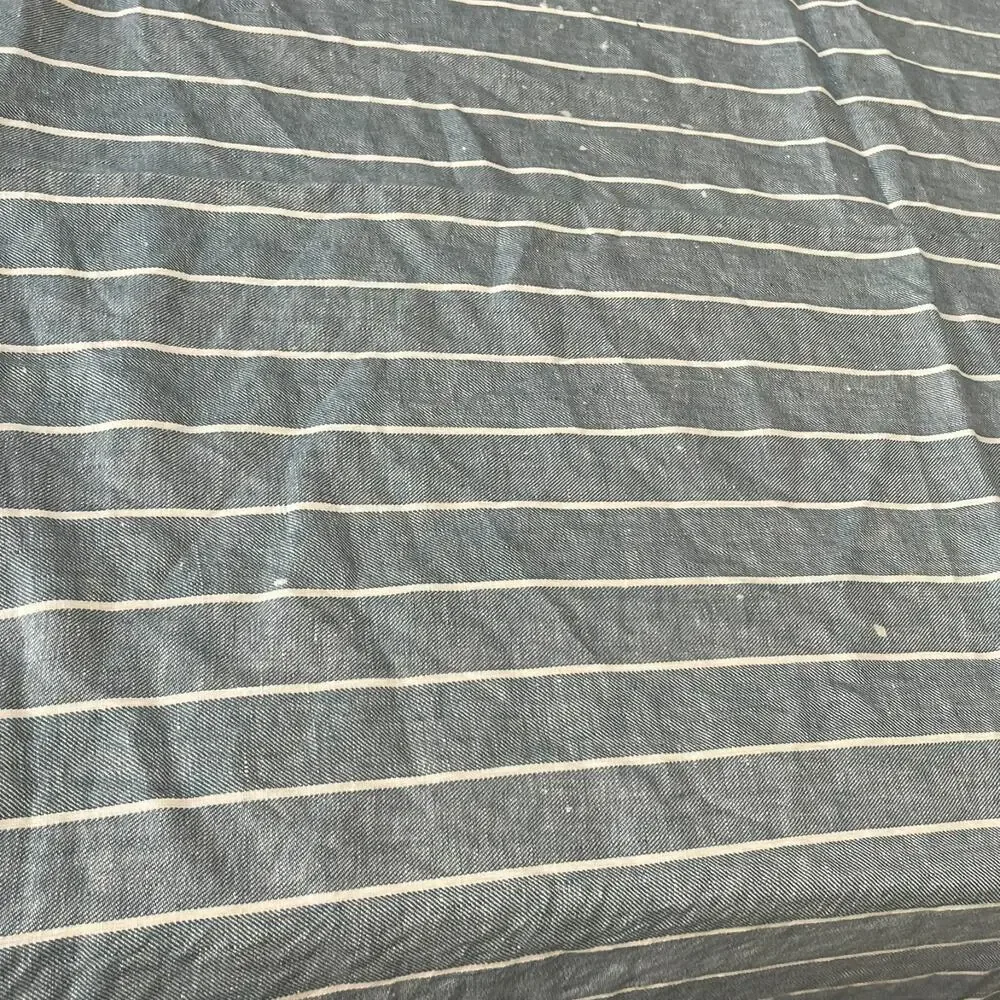 Pottery Barn Linen Shower Curtain Grey Stripe 72